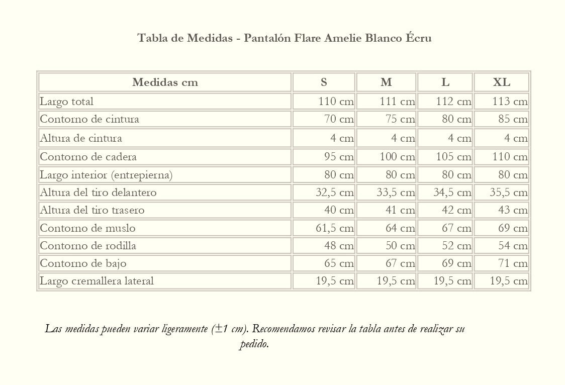 Pantalón Flare Amelie Cintura alta | Blanco Écru