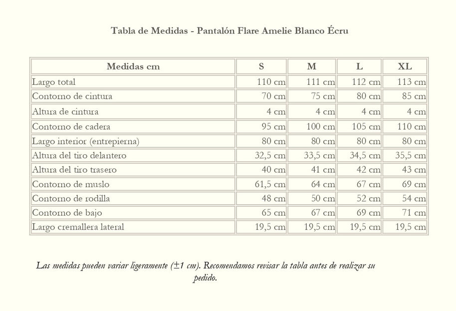 Pantalón Flare Amelie Cintura alta | Blanco Écru
