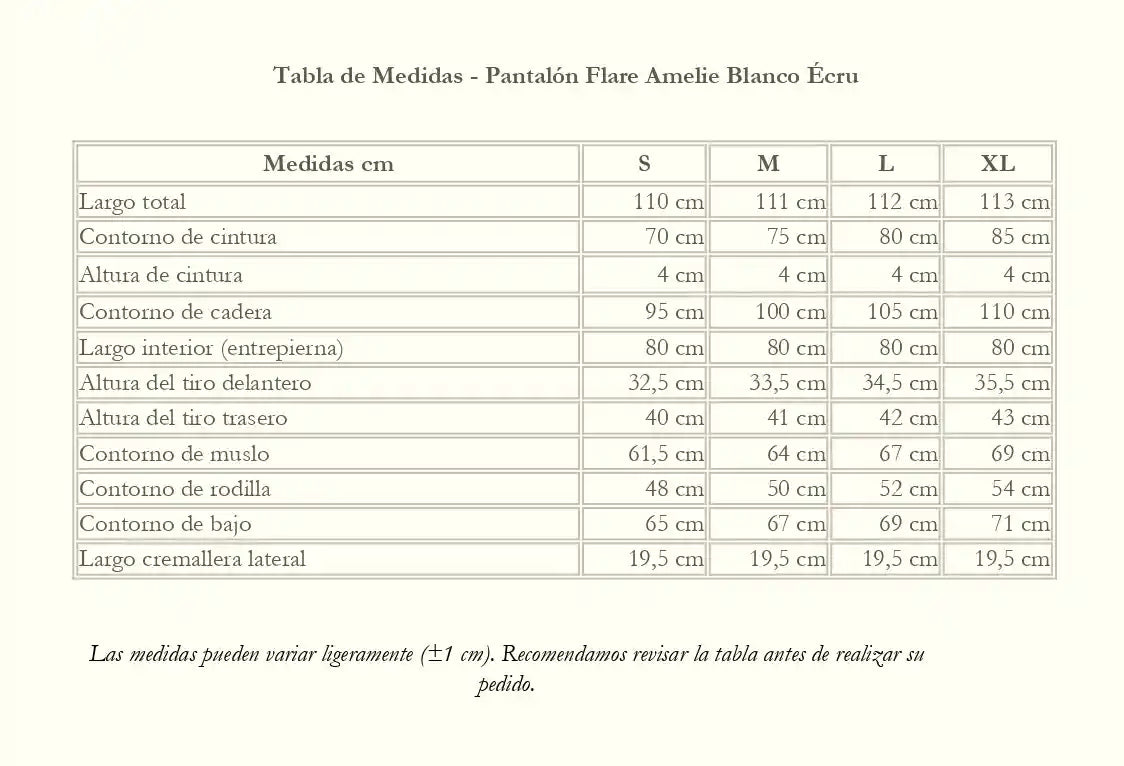 Pantalón Flare Amelie Cintura alta | Blanco Écru