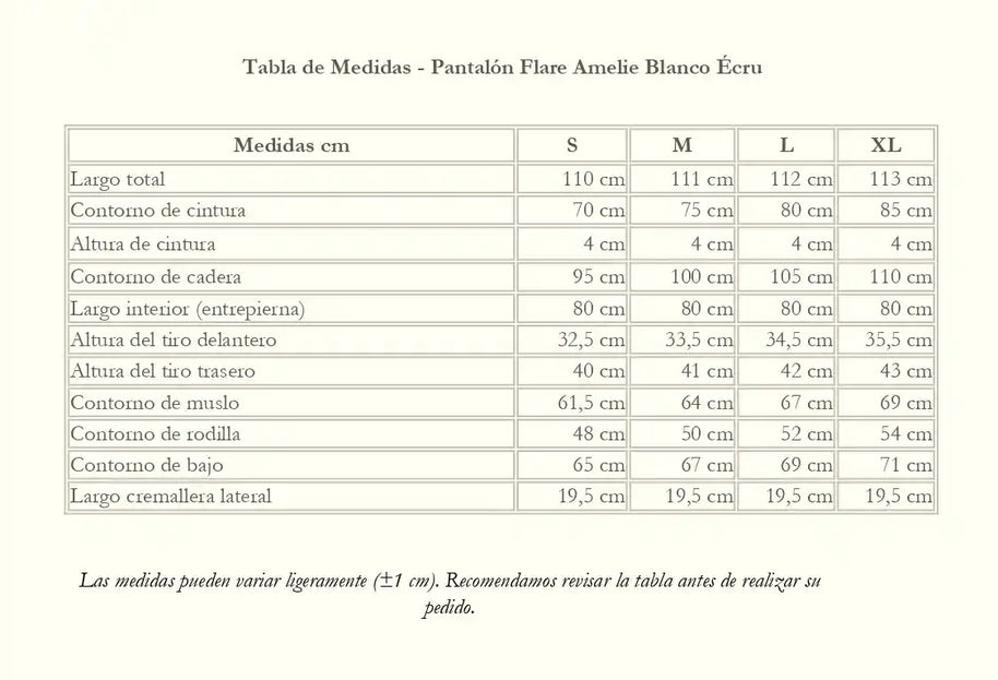 Pantalón Flare Amelie Cintura alta | Blanco Écru