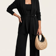 Conjunto Ocaso de Punto | Total Look 3 Piezas | Negro Clásico