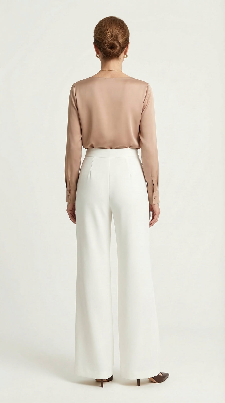 Pantalón Flare Amelie Cintura alta | Blanco Écru