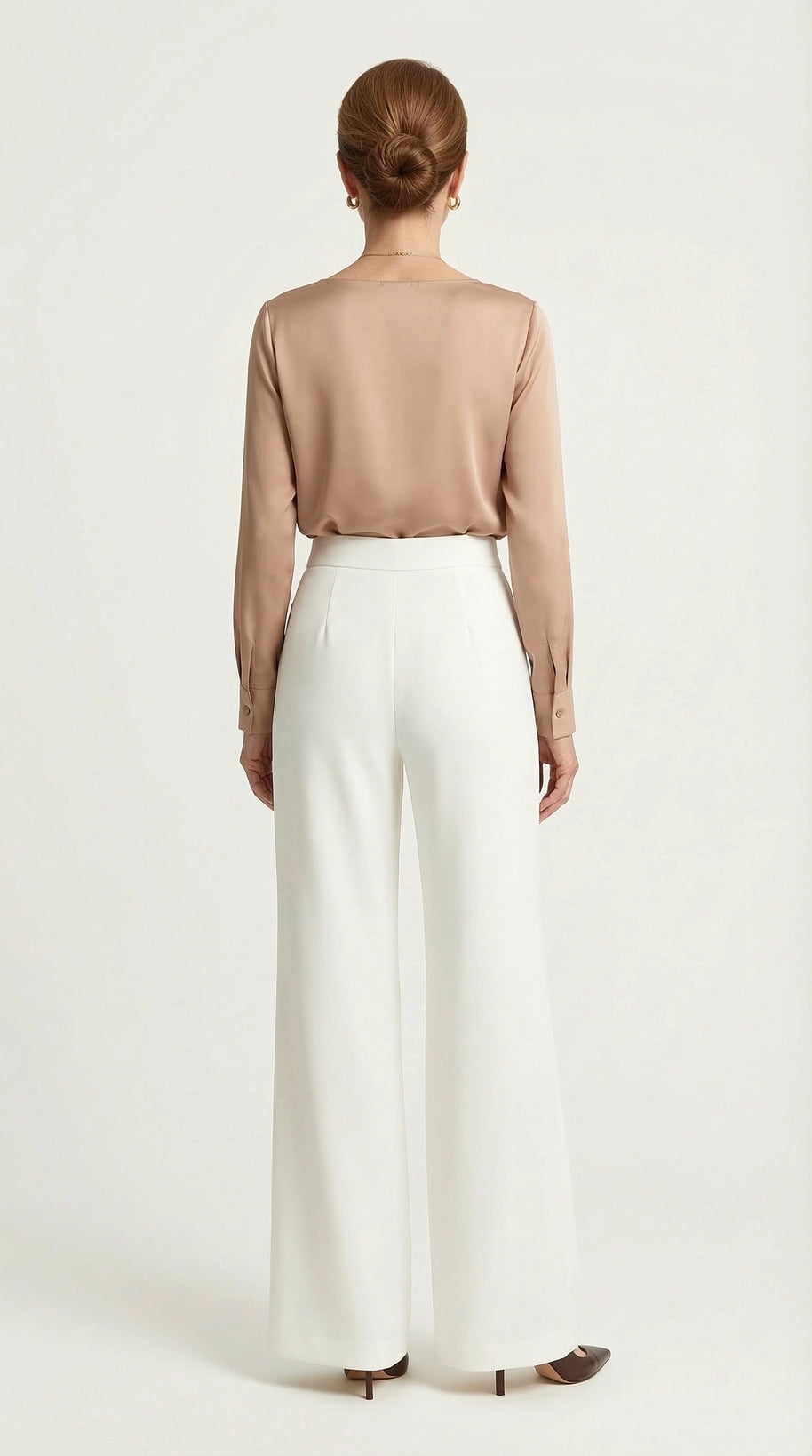 Pantalón Flare Amelie Cintura alta | Blanco Écru