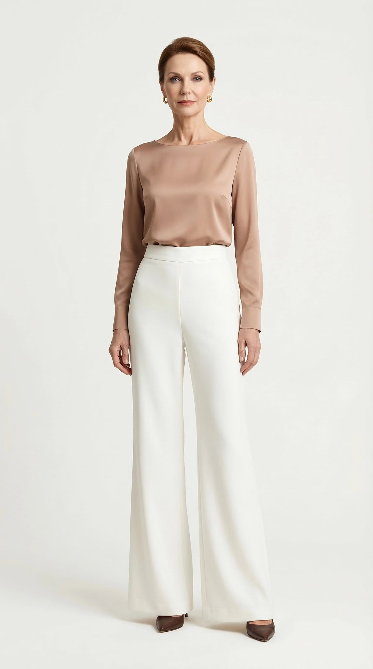 Pantalón Flare Amelie Cintura alta | Blanco Écru