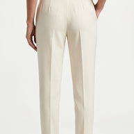 Pantalón Ágata | Sastrería Recta de Cintura Alta | Blanco Marfil