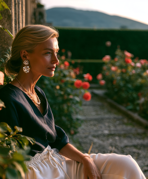 PANTALÓN LARGO SPORT-CHIC SIENA - BLANCO MARFIL