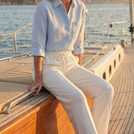 Pantalón Largo Siena Sport-Chic | Blanco Cloud