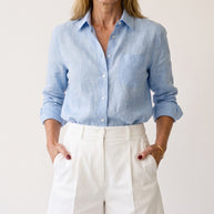 Bermuda Riviera Tiro Alto | Pantalón Corto Elegante | Blanco