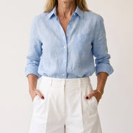 Bermuda Riviera Tiro Alto | Pantalón Corto Elegante | Blanco