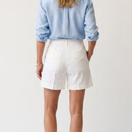 Bermuda Riviera Tiro Alto | Pantalón Corto Elegante | Blanco