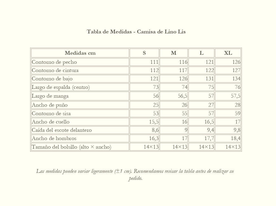 CAMISA DE LINO LIS BLANCO ÉCRU