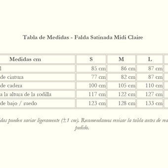 Falda Satinada Midi Claire | Marfil Champagne