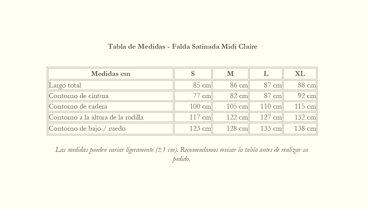 Falda Satinada Midi Claire | Azul Marino