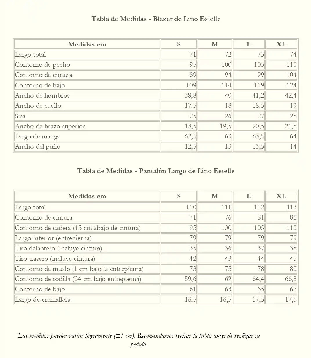 Traje Clásico de Lino Puro Estelle | Beige Perla