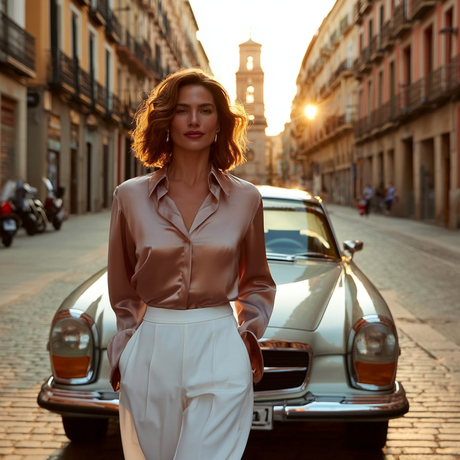 CAMISA MORGANITA SATÉN ROSA PALO