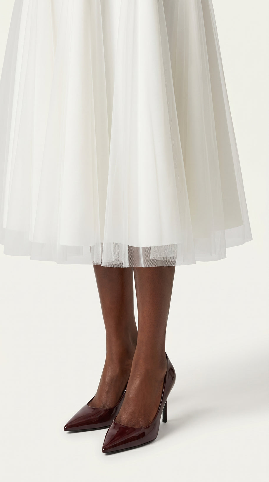 Vestido de fiesta midi Aurora | Blanco Clásico