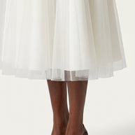 Vestido de fiesta midi Aurora | Blanco Clásico