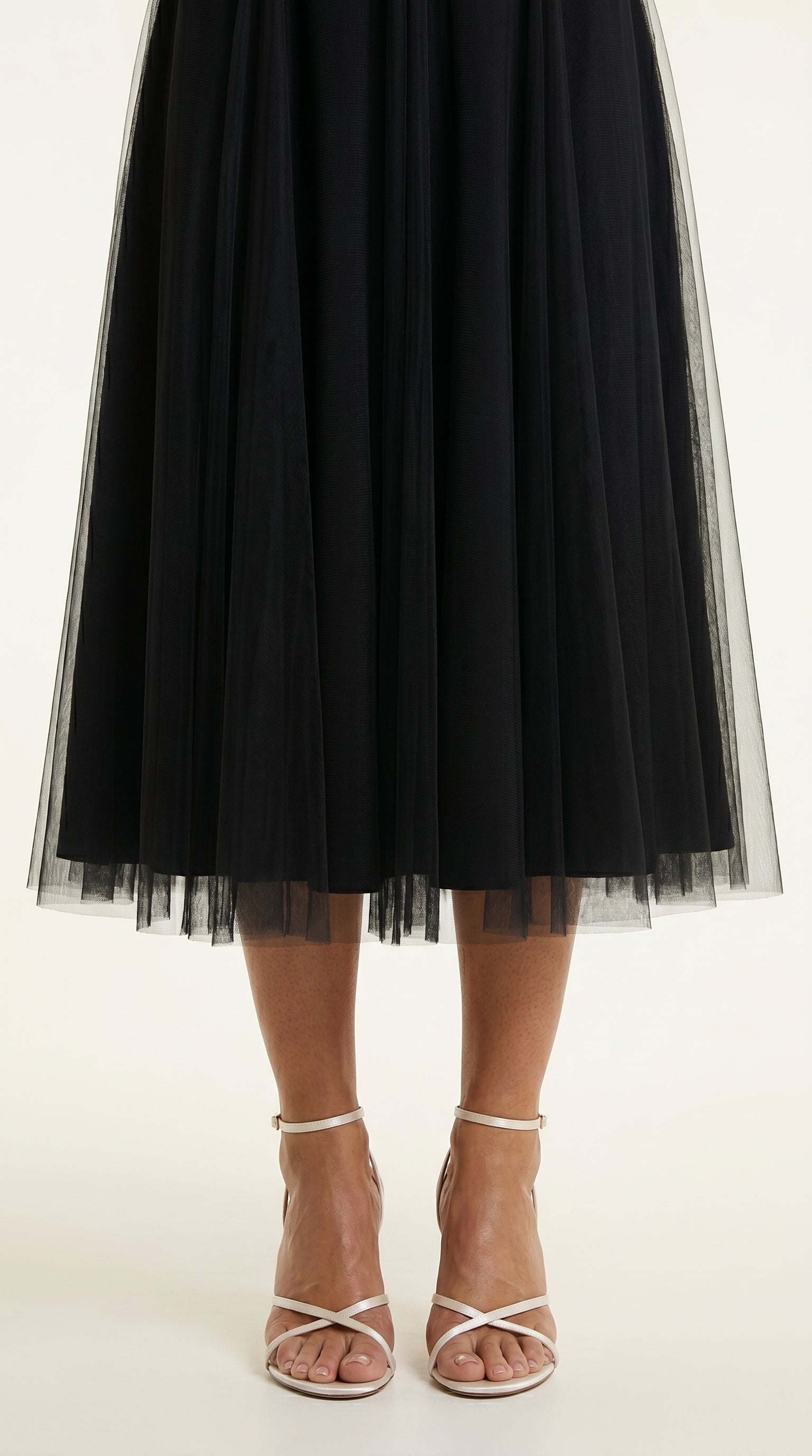 Vestido de fiesta midi Aurora | Negro Clásico