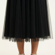Vestido de fiesta midi Aurora | Negro Clásico