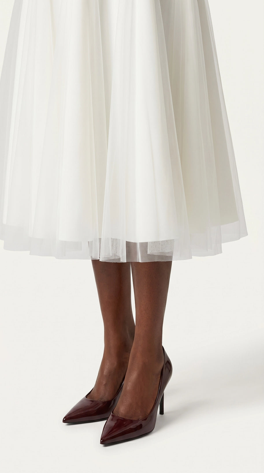 Vestido de fiesta midi Aurora | Blanco Clásico