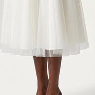 Vestido de fiesta midi Aurora | Blanco Clásico