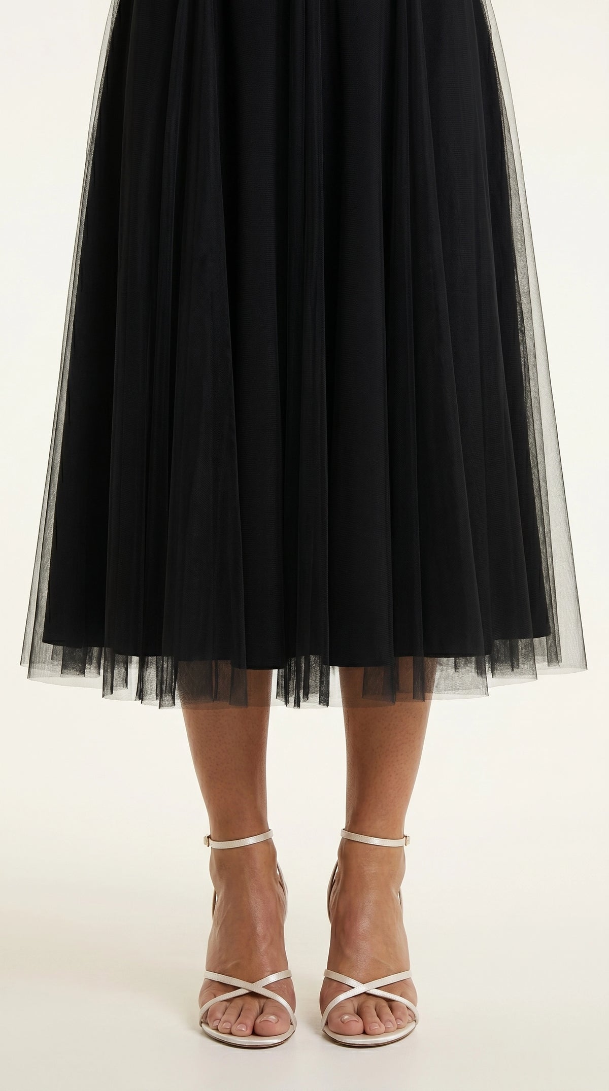 Vestido de fiesta midi Aurora | Negro Clásico