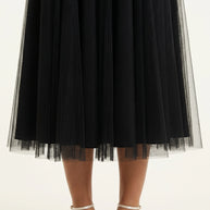 Vestido de fiesta midi Aurora | Negro Clásico
