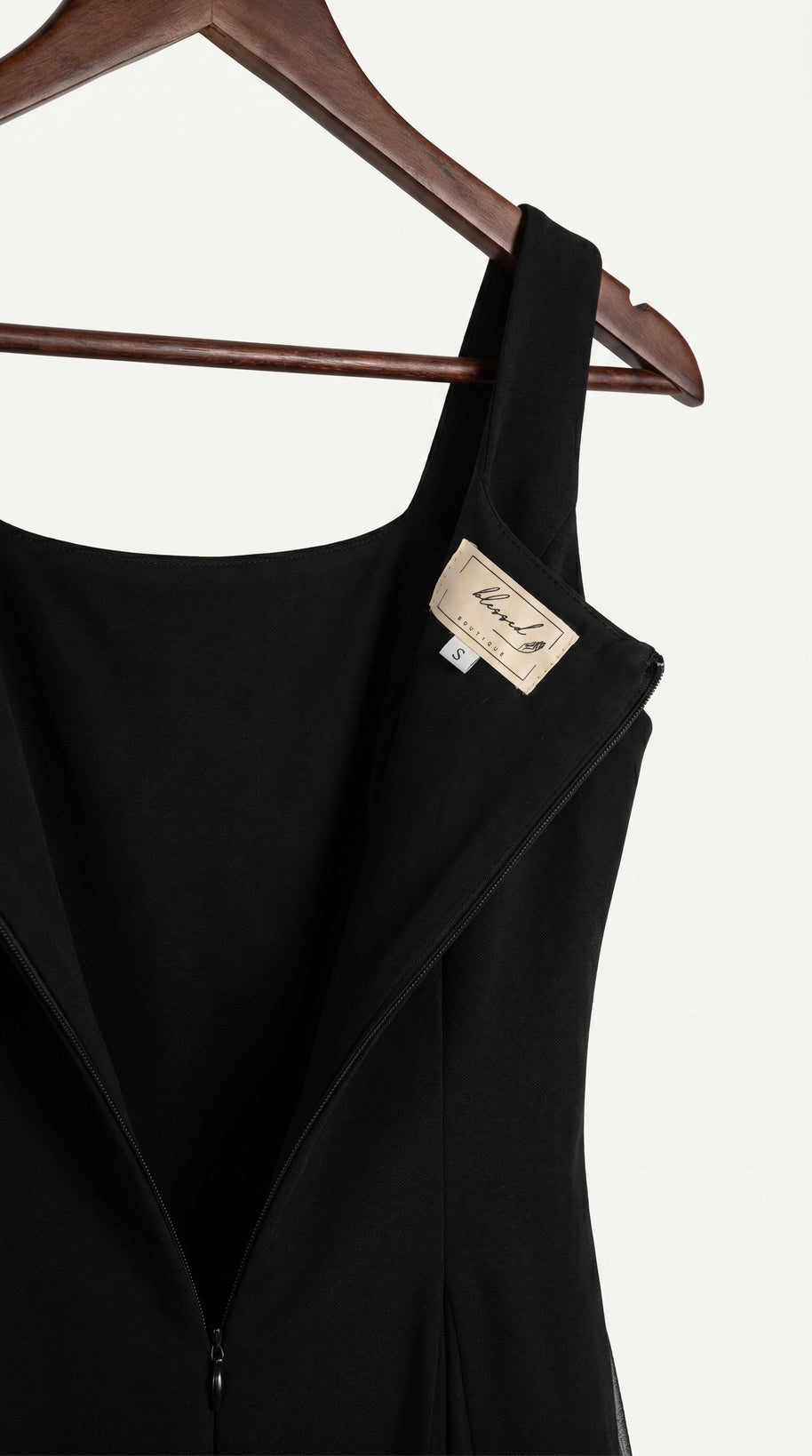 Vestido de fiesta midi Aurora | Negro Clásico
