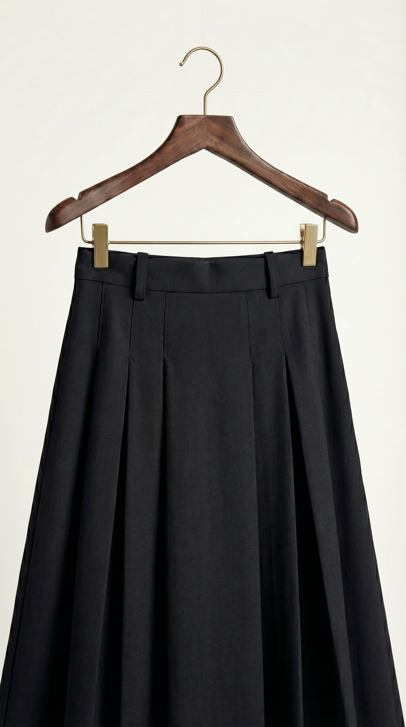 Falda midi plisada Héloïse | Negro Clásico