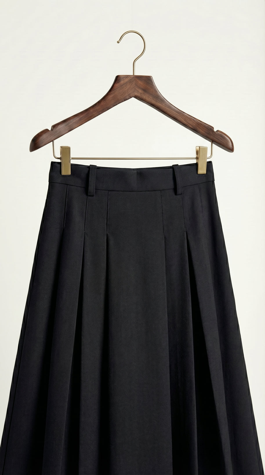 Falda midi plisada Héloïse | Negro Clásico