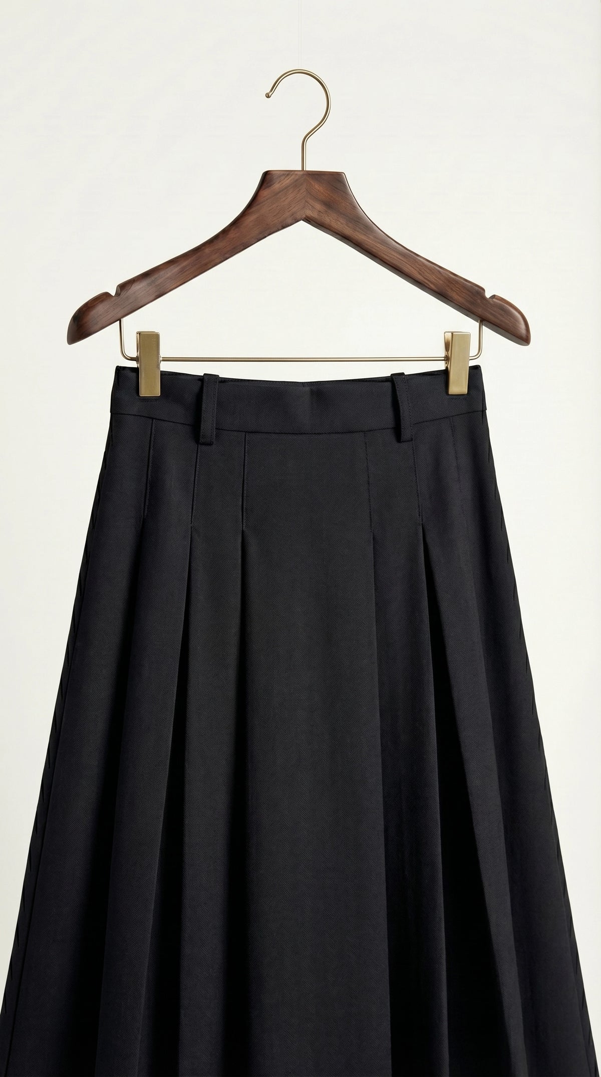 Falda midi plisada Héloïse | Negro Clásico