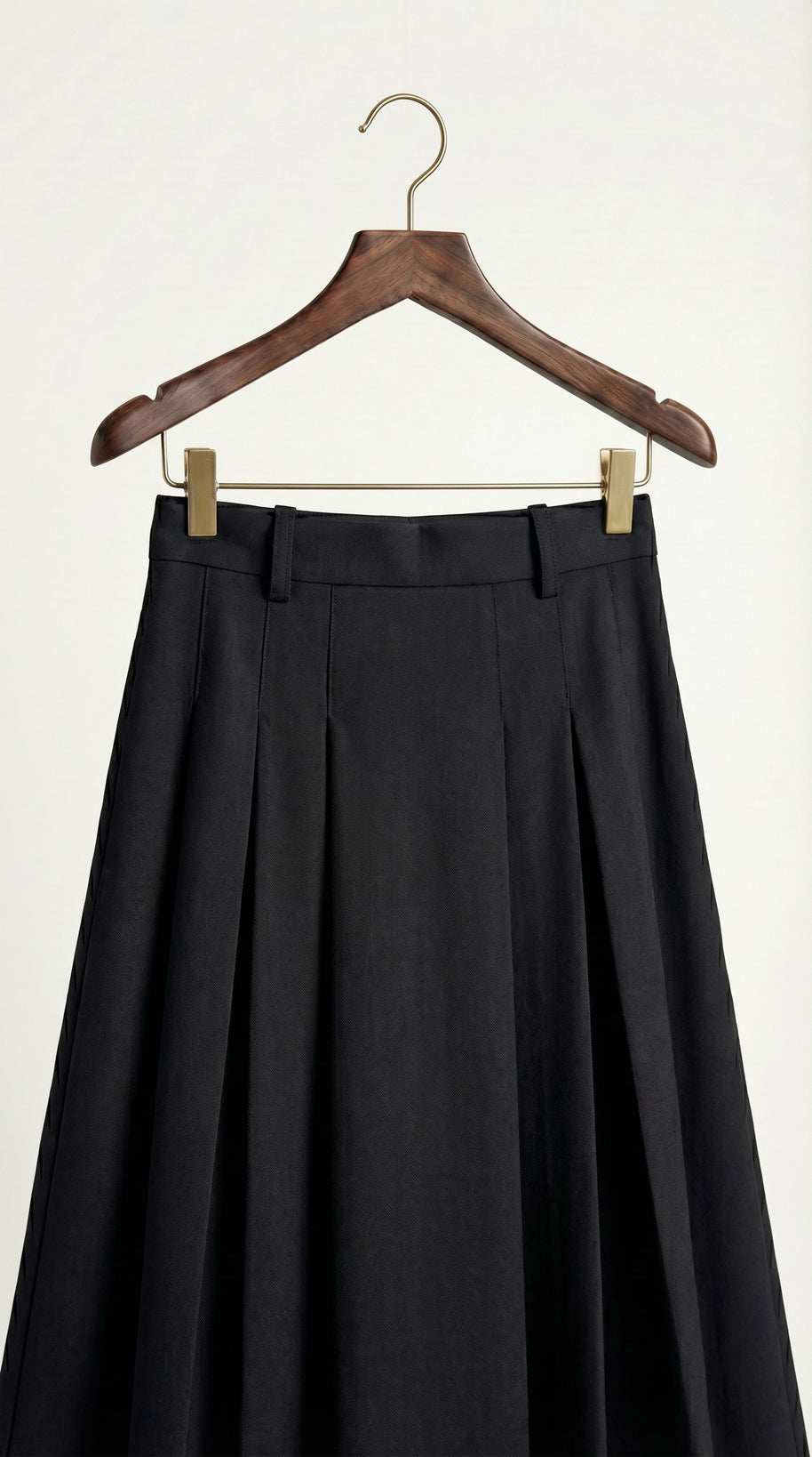 Falda midi plisada Héloïse | Negro Clásico