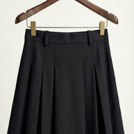 Falda midi plisada Héloïse | Negro Clásico