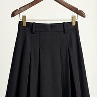 Falda midi plisada Héloïse | Negro Clásico